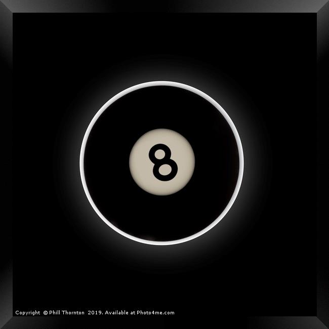 Eight ball eclipse Framed Print by Phill Thornton
