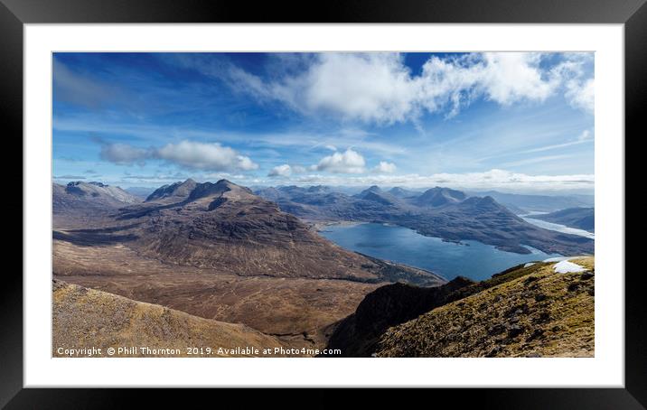 View from the summit of Tom na Gruagaich Framed Mounted Print by Phill Thornton