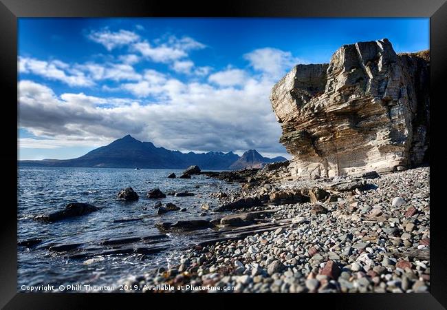 View from Elgol to the Black Cuiliins Framed Print by Phill Thornton