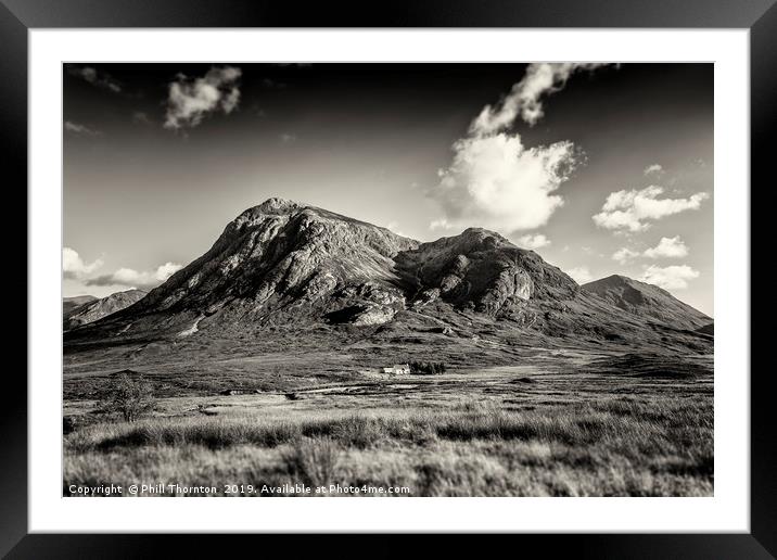 Dramatic skies over over Stob Dearg Framed Mounted Print by Phill Thornton