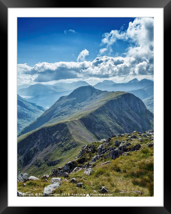 Stob na Broige from Stob na Doire Framed Mounted Print by Phill Thornton