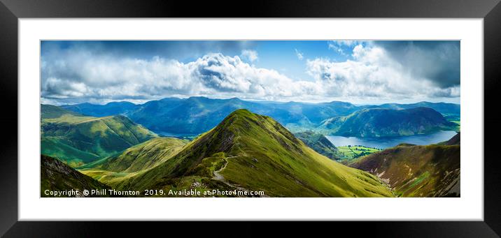 Panoramic view of Whiteless Pike and beyond. Framed Mounted Print by Phill Thornton