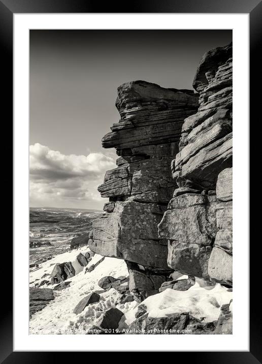 Stanage Edge No. 2 B&W Framed Mounted Print by Phill Thornton