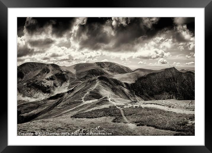 Dramatic view from the top of Grisedale Pike Framed Mounted Print by Phill Thornton