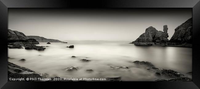 Panoramic view of Pettico Wick Bay at St Abbs Head Framed Print by Phill Thornton