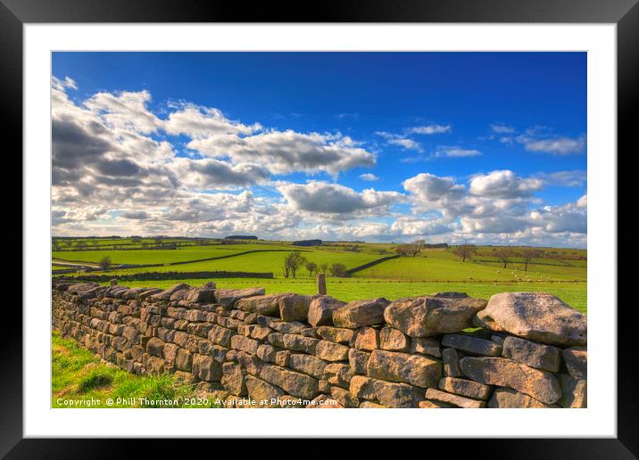 View from Almscliffe Crag, North Yorkshire No. 2 Framed Mounted Print by Phill Thornton