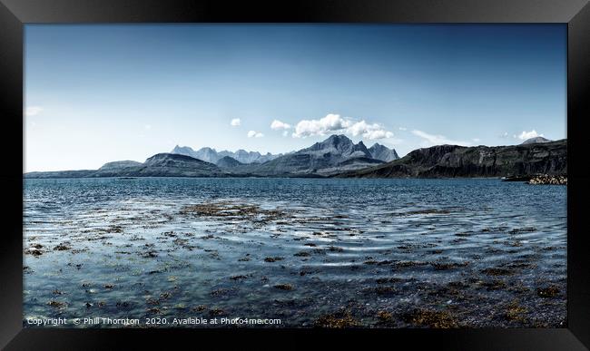 Dramatic Sea and Mountains on the Isle of Skye Framed Print by Phill Thornton