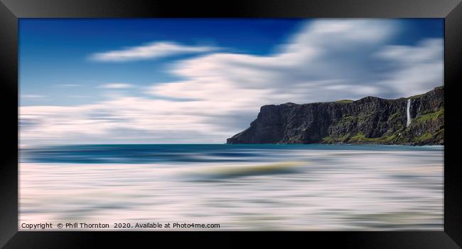 Sea cliffs at Talisker Bay. Framed Print by Phill Thornton
