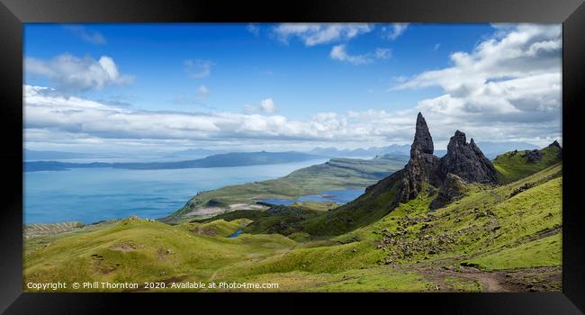 Panoramic view of the Old Man of Storr Framed Print by Phill Thornton