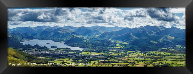 Panoramic view of the northern Lake District Framed Print by Phill Thornton