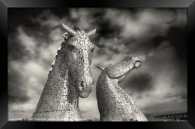 The Kelpies Framed Print by Phill Thornton