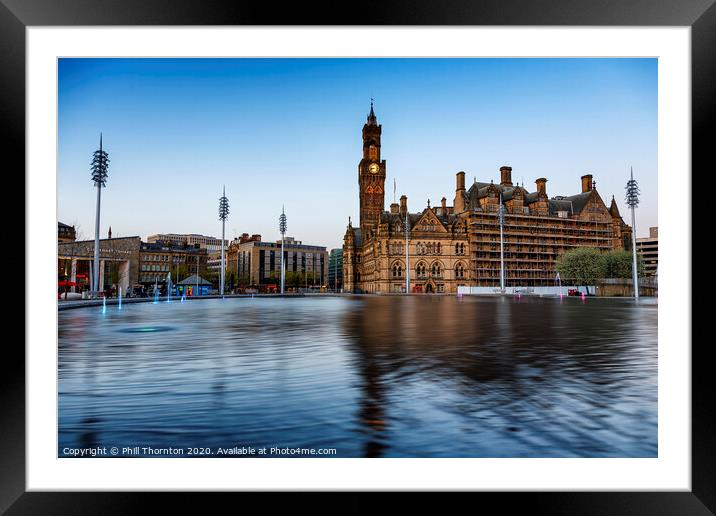 Bradford City Hall and Centenary Square Framed Mounted Print by Phill Thornton