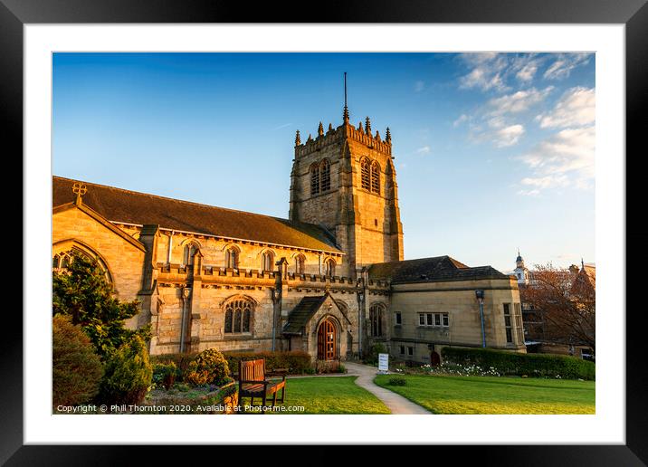 Evening sunshine on Bradford Cathedral Framed Mounted Print by Phill Thornton