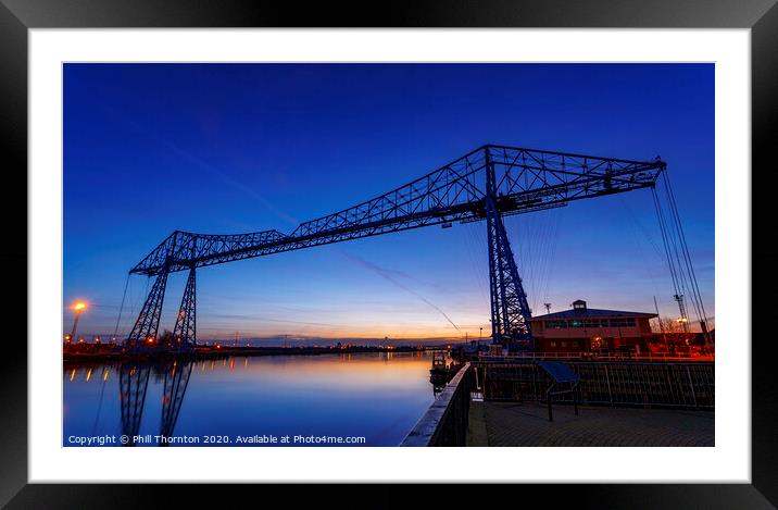 Tees Transporter bridge. Framed Mounted Print by Phill Thornton