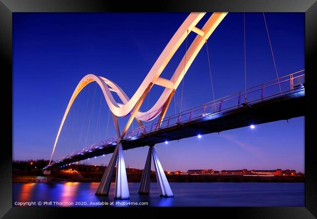 Infinity Bridge, Stockton-on Tees. Framed Print by Phill Thornton