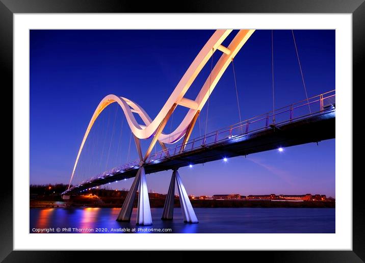 Infinity Bridge, Stockton-on Tees. Framed Mounted Print by Phill Thornton
