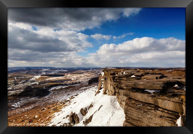 Winter view across Stanage Edge Framed Print by Phill Thornton
