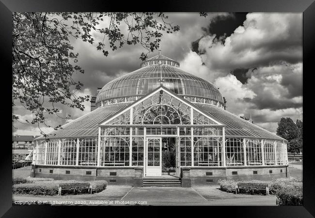 The Greenhouse of the Peoples Palace. Framed Print by Phill Thornton