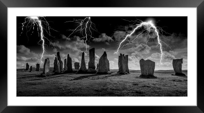 Stormy Callanish Standing Stones Isle of Lewis Framed Mounted Print by Phill Thornton