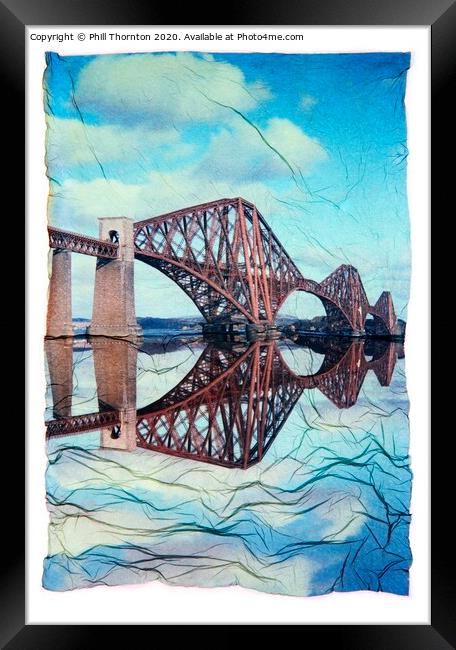 Polariod tarnsfer of the Forth Rail Bridge. Framed Print by Phill Thornton
