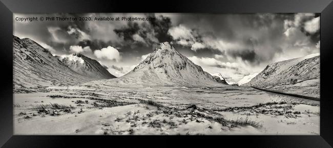 Panoramic view of Buachaille Etive Beag, Glencoe.  Framed Print by Phill Thornton