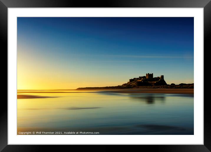 Sunrise over Bamburgh Castle No. 4 Framed Mounted Print by Phill Thornton