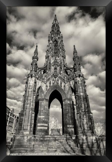 Majestic Monument A Tribute to Walter Scott Framed Print by Phill Thornton