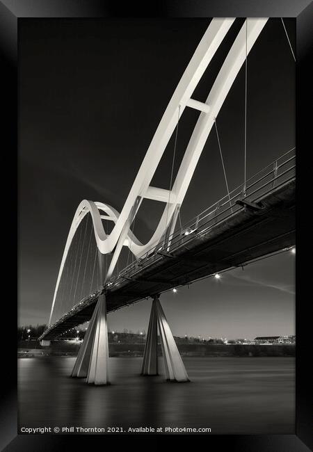 Infinity Bridge, Stockton-on Tees. No. 3 B&W Framed Print by Phill Thornton
