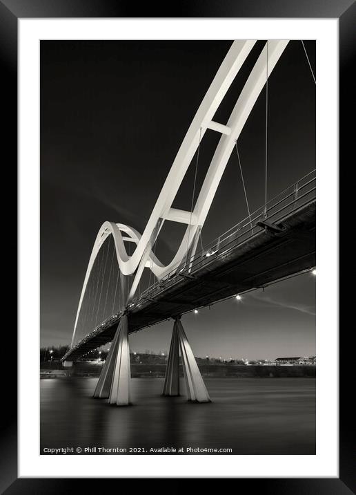 Infinity Bridge, Stockton-on Tees. No. 3 B&W Framed Mounted Print by Phill Thornton