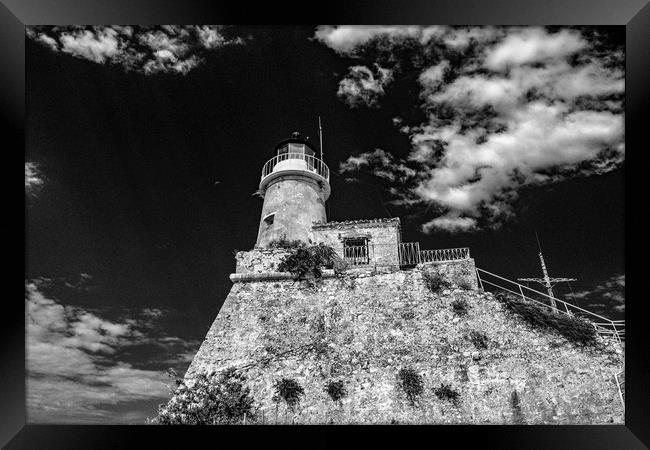 Lighthouse (noir) Framed Print by Scott Paul