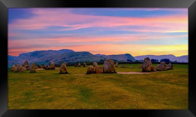 Sunset over Castlerigg Stone Circle Framed Print by Scott Paul