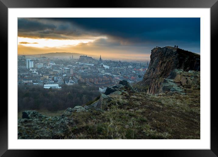 Sunset from Arthur's Seat Framed Mounted Print by Richard Nicholls