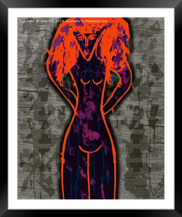 Beast Woman Framed Mounted Print by Linda Hill