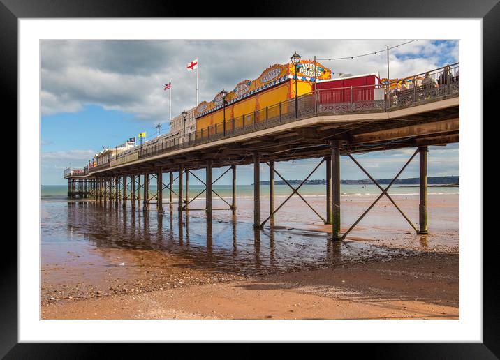 Paignton pier and beach Framed Mounted Print by Steve Mantell