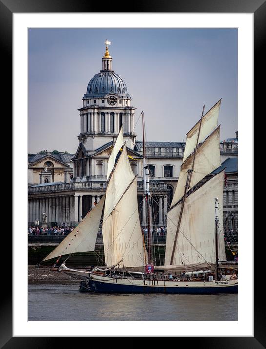 Tall Ship at Greenwich Royal Hospital Framed Mounted Print by Simon Belcher