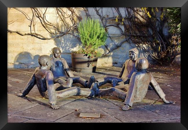 Touching Souls Sculpture Tewkesbury Framed Print by Susan Snow