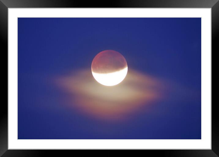 Partial Lunar Eclipse Framed Mounted Print by Susan Snow