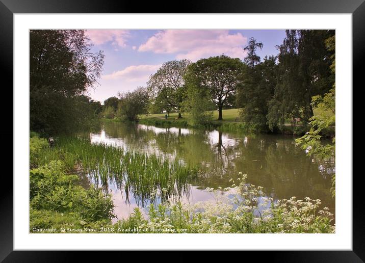 Pittville Park Lake, Cheltenham Framed Mounted Print by Susan Snow
