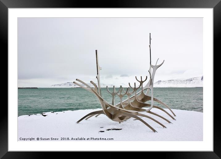 The Sun Voyager Sculpture, Reykjavic Framed Mounted Print by Susan Snow