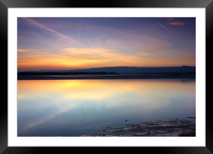 Sunset over the River Severn Framed Mounted Print by Susan Snow