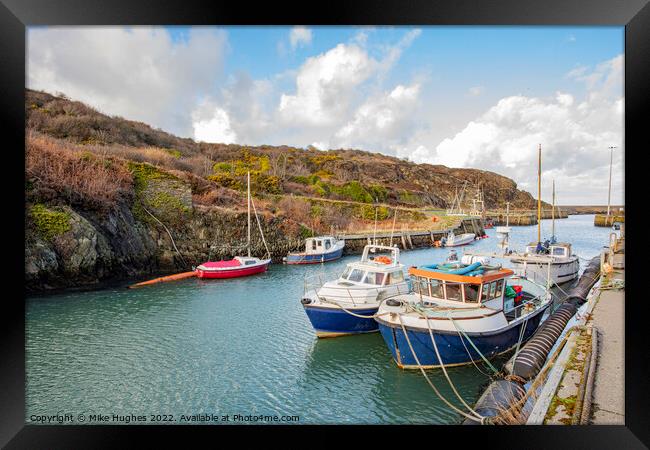 Working boats of Amwlch Harbour. Framed Print by Mike Hughes