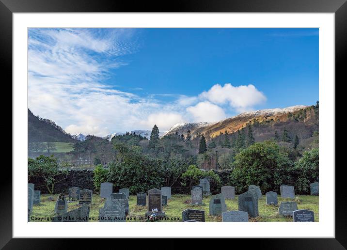 Patterdale Church yard Framed Mounted Print by Mike Hughes