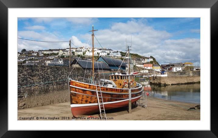 Mevagissey Trawler Framed Mounted Print by Mike Hughes