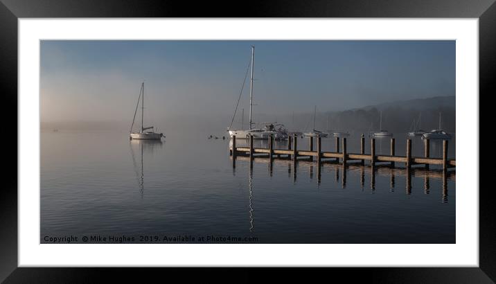 Ambleside in the mist Framed Mounted Print by Mike Hughes