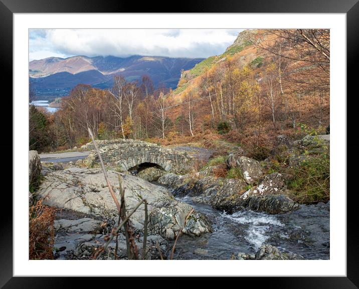 Ashness stone bridge Framed Mounted Print by Mike Hughes