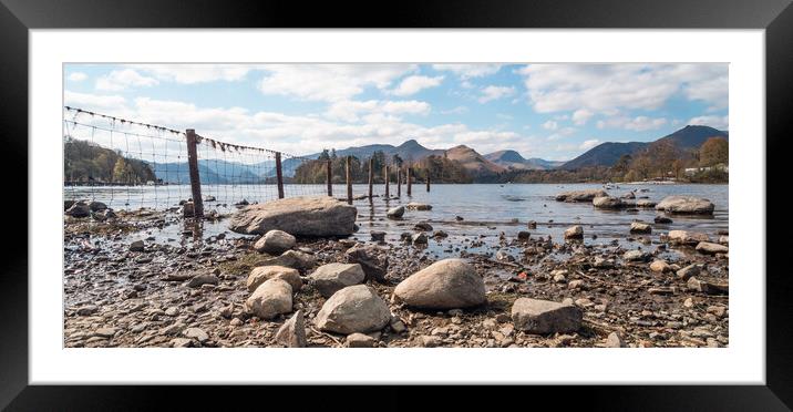 Derwent waters stones Framed Mounted Print by Mike Hughes