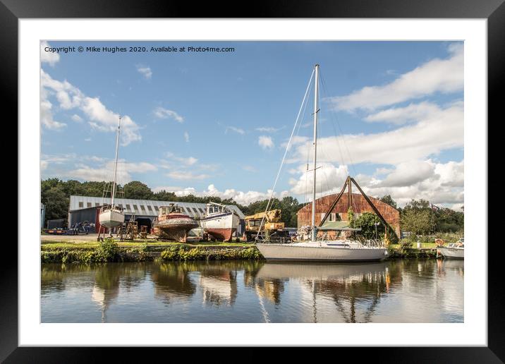 Northwich Boat yard Framed Mounted Print by Mike Hughes