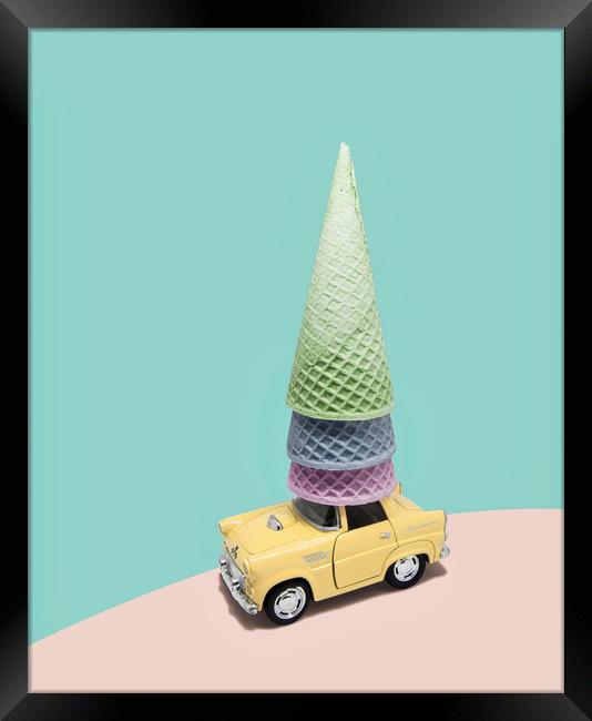 Driving Cones Framed Print by Martha Lilia Guzmán Marín