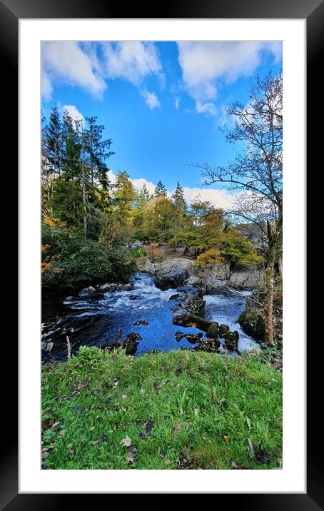 Afon Llugwy in Betws-y-Coed, North Wales Framed Mounted Print by Ken Fagan