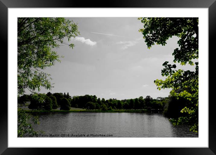 A lake near Buscot, Oxfordshire Framed Mounted Print by Penny Martin